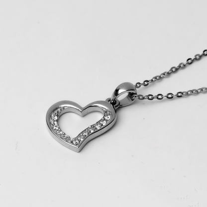 Starry Heart 925 Sterling Silver Zircon Necklace