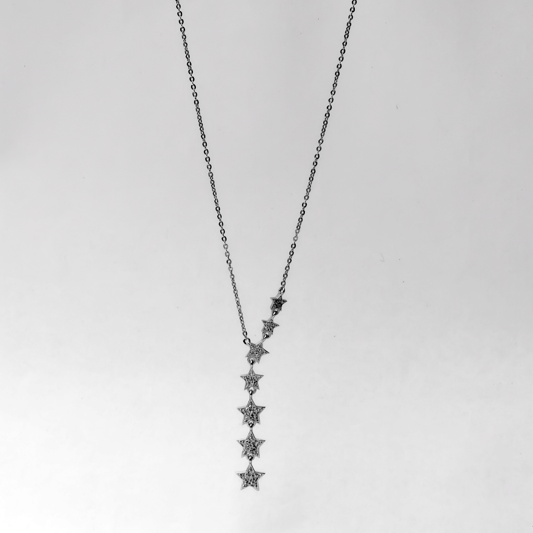 Star Studded Zircon 925 Sterling Silver Neck Dangler