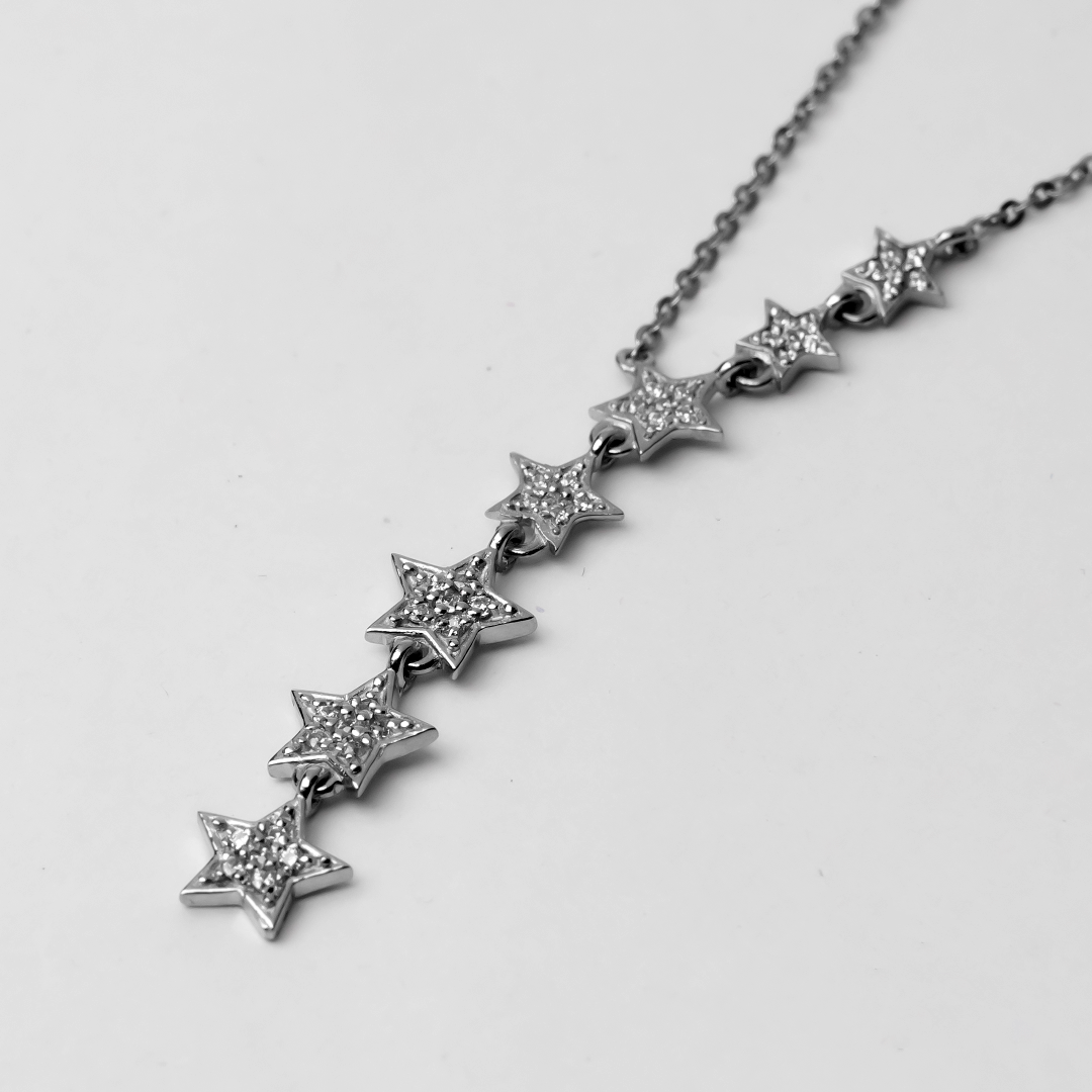 Star Studded Zircon 925 Sterling Silver Neck Dangler