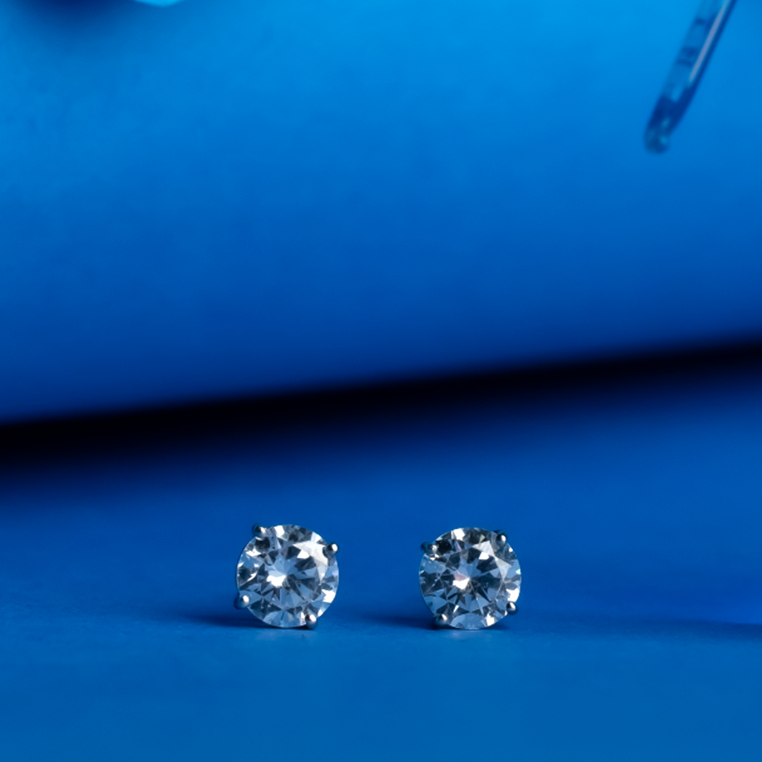 Solitaire 925 Sterling Silver Zircon Earrings