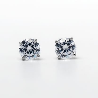 Solitaire 925 Sterling Silver Zircon Earrings