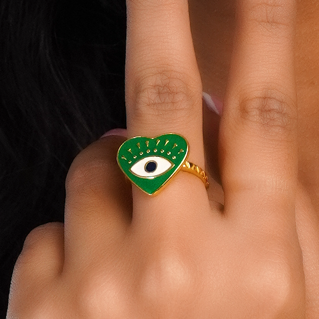 Evil Heart Eye 925 Sterling Silver Ring